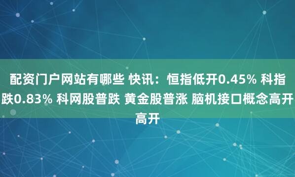 配资门户网站有哪些 快讯:恒指低开0.45% 科指跌0.83% 科网股普跌 黄金股普涨 脑机接口概念高开